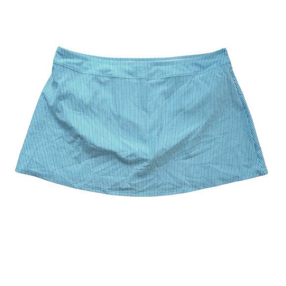 NWT Land's End Women's Turquoise Striped Swim Skirt Multiple Sizes Beach Pool - Picture 3 of 6